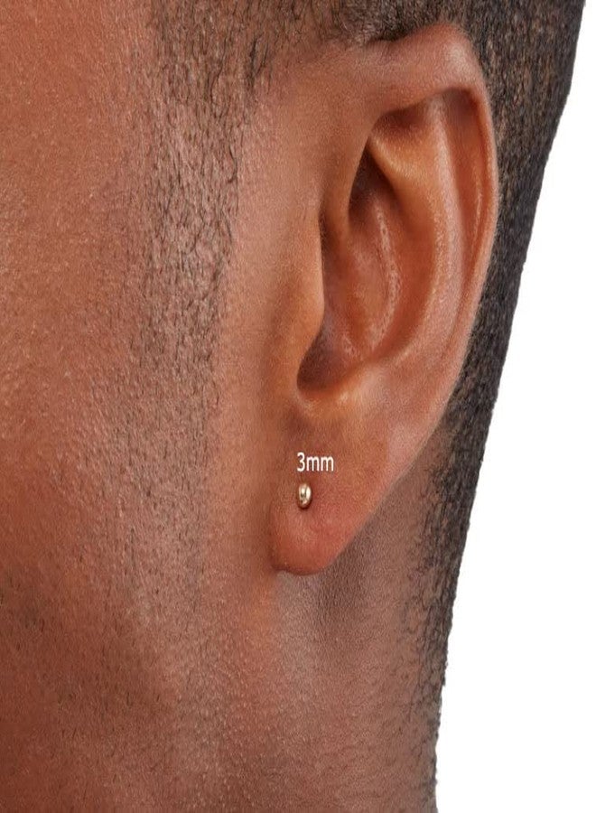 Renkovte Tiny 3mm Ball Stud Earrings for Women,Dainty Mini Ball Earrings for Cartilage Helix Earlobe Piercing 316L Surgical Stainess Steel Hypoallergenic (3mm Ball, Gold) - Image 4